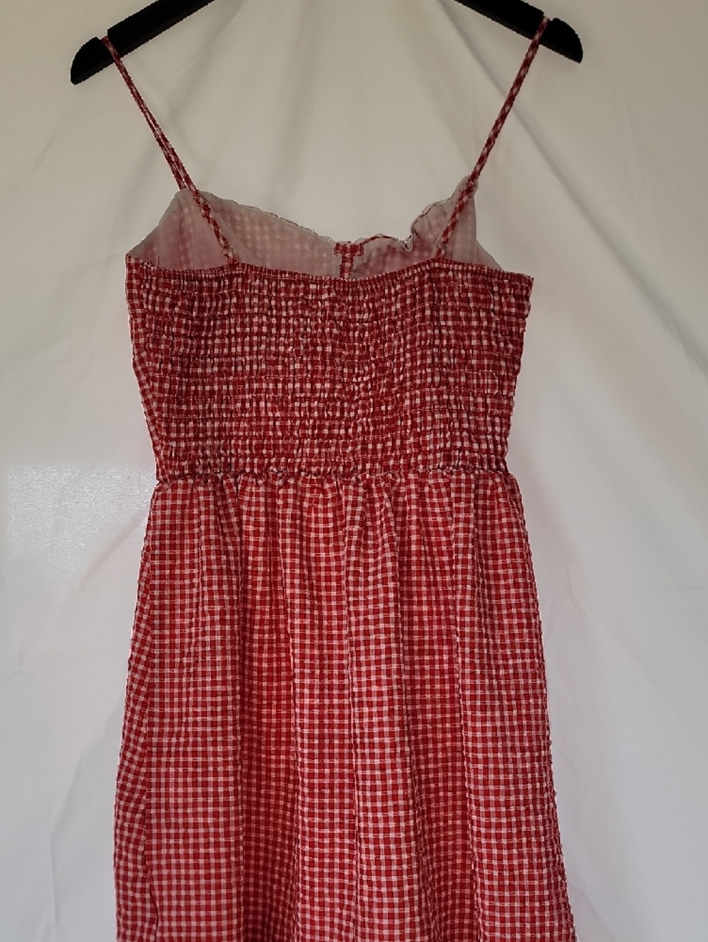 Sienna Sky Red Gingham Lace-Trim Slip Dress - Picture 3 of 5